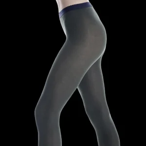 Femme Doré Doré Collants^Collants en coton maille unie - Vert mélèze