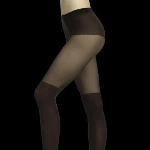 Femme Doré Doré Collants^Collants fantaisie feinte parisienne - Marron