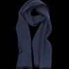Doré Doré Écharpes^Echarpe 100% laine mérinos à carreaux - Bleu marine