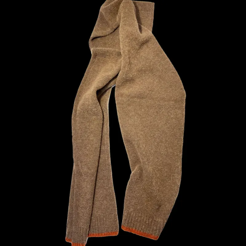echarpe_en_laine_polaire__0-1.webp Doré Doré Écharpes^Echarpe en laine polaire - Beige seigle et orange