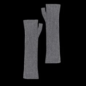 Doré Doré Gants^Gants longs unisexes unis en laine et cachemire sans doigts - Gris oxford
