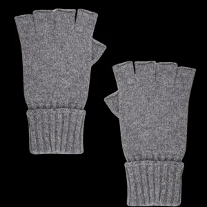 Doré Doré Gants^Gants sans doigt (mitaine) en laine et cachemire - Gris oxford
