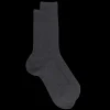 Homme Doré Doré Chaussettes^Lot de 7 chaussettes homme côtelées en pur fil d'écosse - Gris foncé
