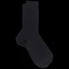 Homme Doré Doré Chaussettes^Lot de 7 chaussettes Homme côtelées en pur fil d'Ecosse - Bleu marine foncé