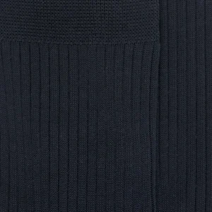 Homme Doré Doré Chaussettes^Lot de 7 chaussettes Homme côtelées en pur fil d'Ecosse - Bleu marine foncé