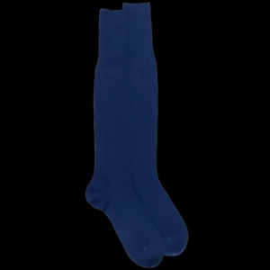 Homme Doré Doré Chaussettes Hautes^Mi bas homme 100% fil d'écosse maille jersey - Bleu voilier