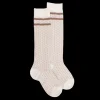 Enfant Doré Doré Chaussettes Hautes^Mi-bas enfant en coton avec motif tissés - Écru