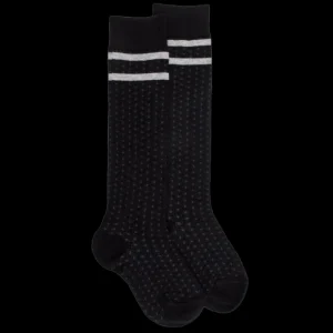 Enfant Doré Doré Chaussettes Hautes^Mi-bas enfant en coton avec motif tissés -