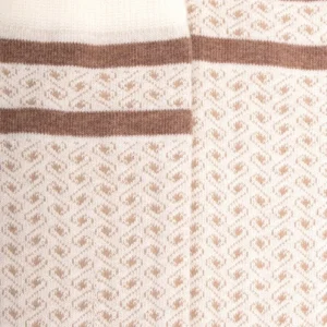 Enfant Doré Doré Chaussettes Hautes^Mi-bas enfant en coton avec motif tissés - Écru