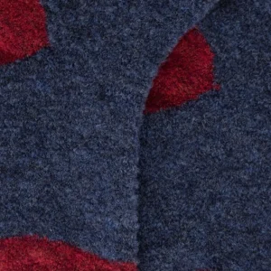 Enfant Doré Doré Chaussettes Hautes^Mi-bas enfant en laine polaire - Bleu Caban & Rouge pommard