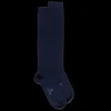 Femme Doré Doré Chaussettes Hautes^Mi-bas femme en coton doux - Bleu marine