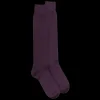 Homme Doré Doré Chaussettes Hautes^Mi-bas homme douceur en laine et cachemire - Violet mûrier