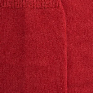 Homme Doré Doré Chaussettes Hautes^Mi-bas homme douceur en laine mérinos et cachemire - Rouge Ponceau