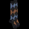 Homme Doré Doré Chaussettes Hautes^Mi-bas homme en laine mérinos et motifs jacquard - Gris anthracite & Cerise