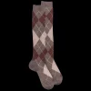 Homme Doré Doré Chaussettes Hautes^Mi-bas homme en laine mérinos à motif à losanges - Brun loutre & Beige Sable