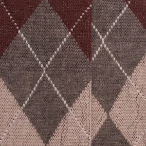 Homme Doré Doré Chaussettes Hautes^Mi-bas homme en laine mérinos à motif à losanges - Brun loutre & Beige Sable