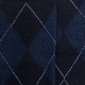Homme Doré Doré Chaussettes Hautes^Mi-bas homme en laine mérinos et motifs jacquard - Bleu
