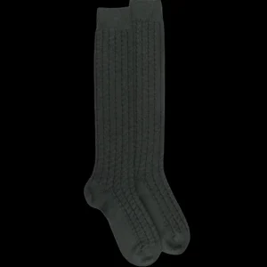 Homme Doré Doré Chaussettes Hautes^Mi-bas homme en laine épaisse - Vert thuya
