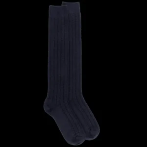 Homme Doré Doré Chaussettes Hautes^Mi-bas homme en laine épaisse - Bleu marine