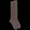 Homme Doré Doré Chaussettes Hautes^Mi-bas homme en laine épaisse - Brun loutre