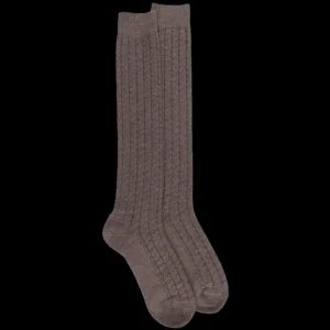 Homme Doré Doré Chaussettes Hautes^Mi-bas homme en laine épaisse - Brun loutre