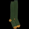Homme Doré Doré Chaussettes Hautes^Mi-bas homme en laine polaire - Vert Campagne & Jaune Pissenlit
