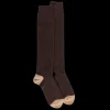 Homme Doré Doré Chaussettes Hautes^Mi-bas homme en laine polaire - Couleur café & Beige Désert