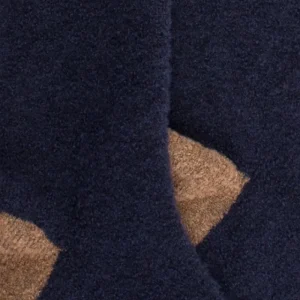 Homme Doré Doré Chaussettes Hautes^Mi-bas homme en laine polaire - Bleu marine & seigle