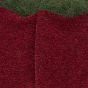 Homme Doré Doré Chaussettes Hautes^Mi-bas homme en laine polaire - Rouge pommard & Vert Campagne