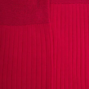 Homme Doré Doré Chaussettes Hautes^Mi-bas homme fins à côtes 100% fil d'Écosse - Rouge Cerise