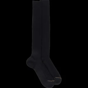 Homme Doré Doré Chaussettes Hautes^Mi-bas homme luxe à côtes en laine mérinos extra fine -