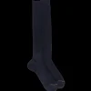 Homme Doré Doré Chaussettes Hautes^Mi-bas homme luxe à côtes en laine mérinos extra fine - Bleu marine foncé