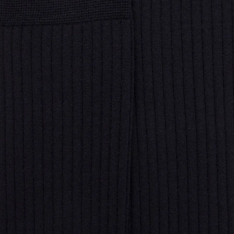 mibas_homme_luxe__ctes_en_1.webp Homme Doré Doré Chaussettes Hautes^Mi-bas homme luxe à côtes en laine mérinos extra fine - Bleu marine foncé
