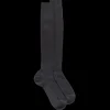 Homme Doré Doré Chaussettes Hautes^Mi-bas homme luxe en cachemire et soie - Gris anthracite