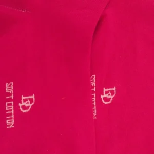 Femme Doré Doré Socquettes^Socquettes avec bord roulé en coton égyptien - Rouge Cerise
