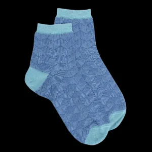 Femme Doré Doré Socquettes^Socquettes coton à motifs géométriques et bord lurex -