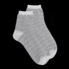 Femme Doré Doré Socquettes^Socquettes coton à motifs géométriques et bord lurex - Gris