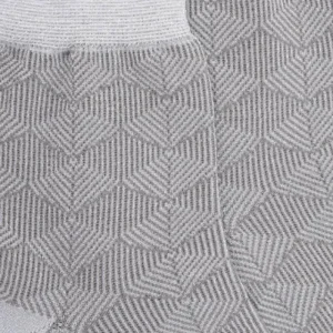 Femme Doré Doré Socquettes^Socquettes coton à motifs géométriques et bord lurex - Gris