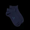 Femme Doré Doré Socquettes^Socquettes courtes avec bord roulé en coton égyptien - Bleu marine