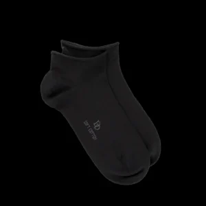 Femme Doré Doré Socquettes^Socquettes courtes avec bord roulé en coton égyptien -