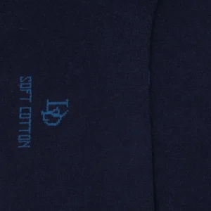 Femme Doré Doré Socquettes^Socquettes courtes avec bord roulé en coton égyptien - Bleu marine