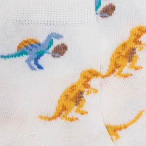 Enfant Doré Doré Socquettes^Socquettes courtes pour enfants en fil d'Ecosse à motifs de dinosaures -