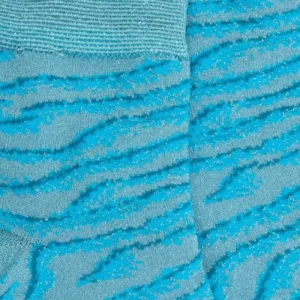 Femme Doré Doré Socquettes^Socquettes en coton doux et effet brillant lurex - Bleu turquoise