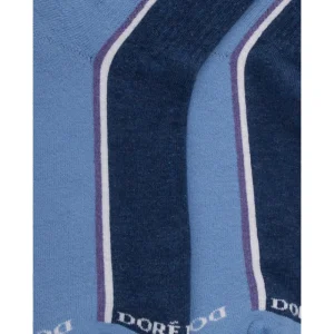 Femme Doré Doré Socquettes^Socquettes en coton éponge à motifs colorés pour femmes - Bleu Macadam