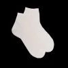 Femme Doré Doré Socquettes^Socquettes en coton uni pour femmes avec traitement par transparence - Blanc Givre