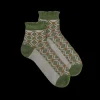 Femme Doré Doré Socquettes^Socquettes en viscose à motifs de fleurs pour femmes - Vert Campagne