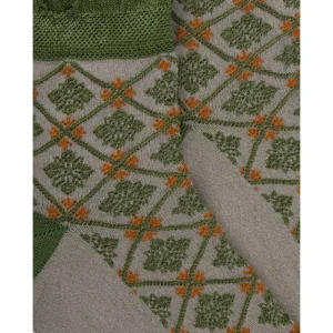 Femme Doré Doré Socquettes^Socquettes en viscose à motifs de fleurs pour femmes - Vert Campagne