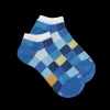 Enfant Doré Doré Socquettes^Socquettes enfant à carreaux en coton - Bleu