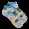 Enfant Doré Doré Socquettes^Socquettes enfant à carreaux en coton - Gris