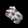 Enfant Doré Doré Socquettes^Socquettes enfant à carreaux en coton - Gris & Écru